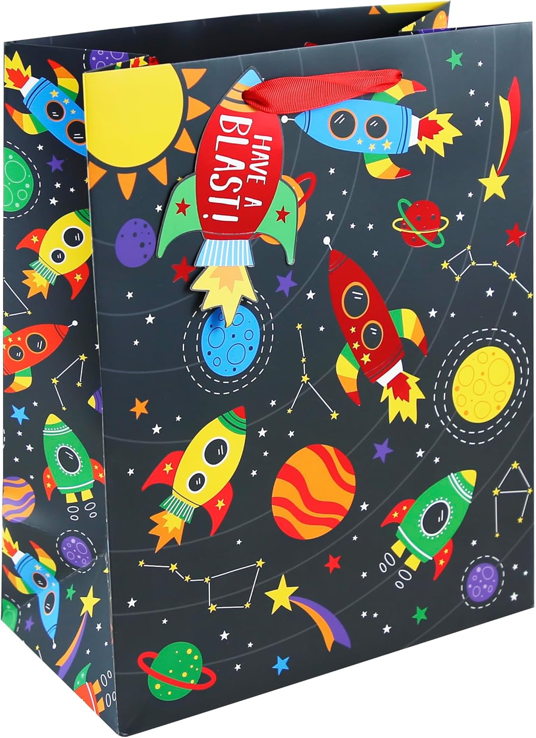 Space Theme Solar System Happy Birthday Extra Large Gift Bag