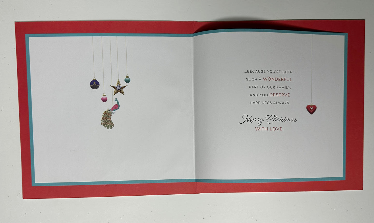 Daughter & Son-in-Law Embellished Christmas Greeting Card