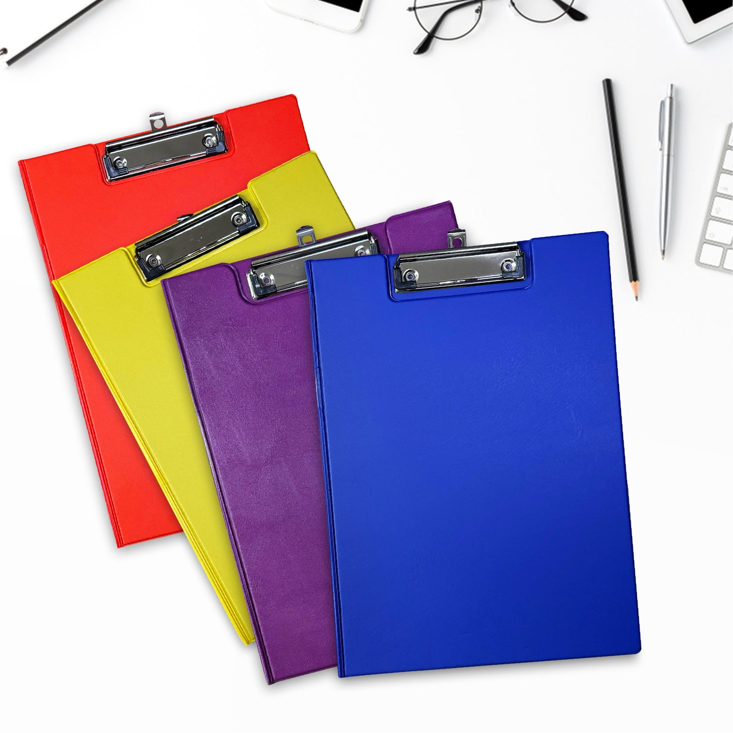 Pack of 6 A4 Neon Yellow Foldover Clipboards