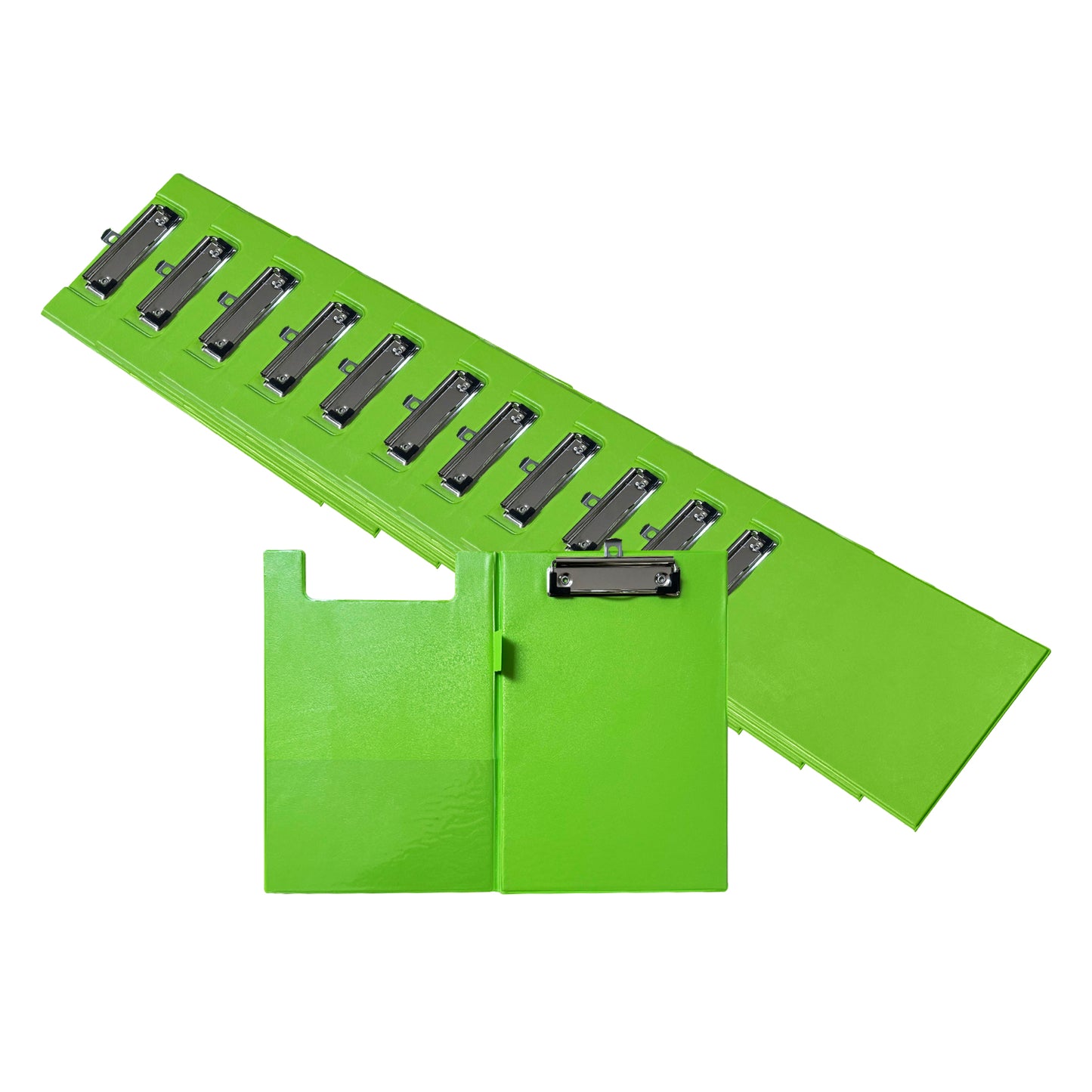 Pack of 12 A5 Neon Green Foldover Clipboards