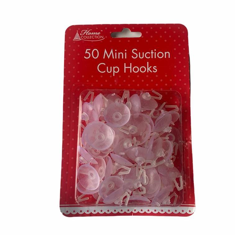 Pack of 50 Mini Suction Cup Hooks