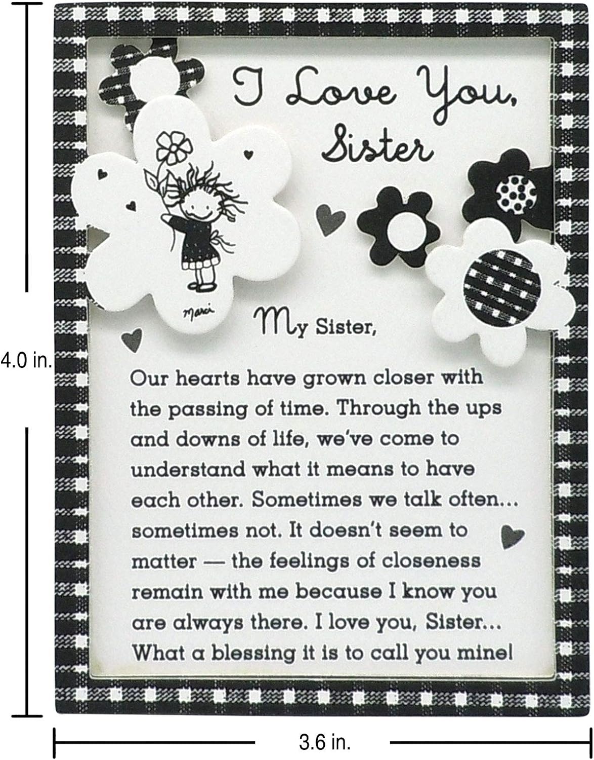 Miniature Easel Print with Magnet "I Love You, Sister Keepsake