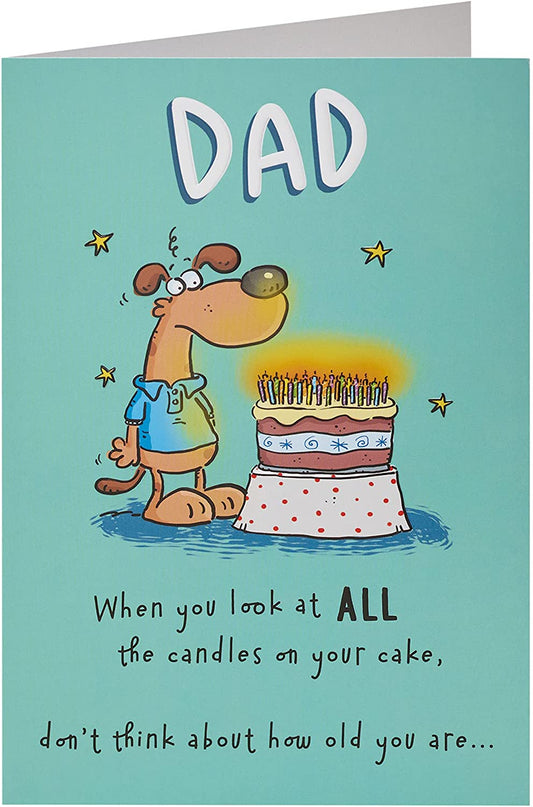 Funny Cartoon Illustration Dad Birthday Card