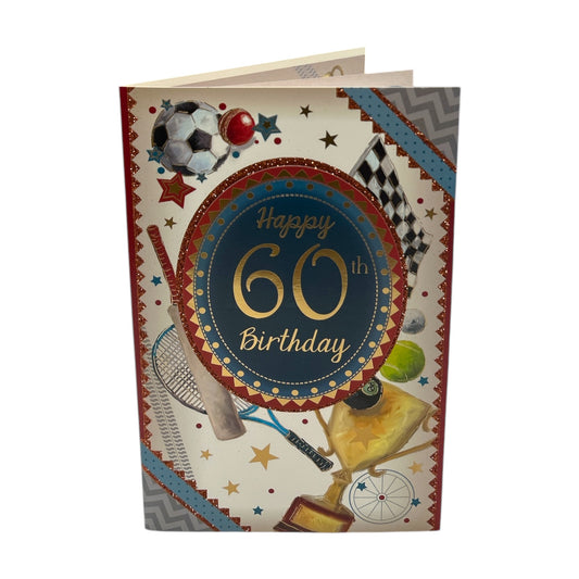 Age 60 Male Sports Themed Design Birthday Card