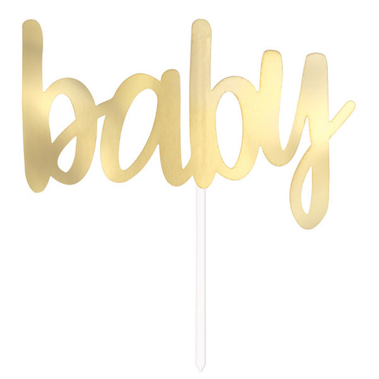 Gold Foil "Baby" Baby Shower Cake Topper