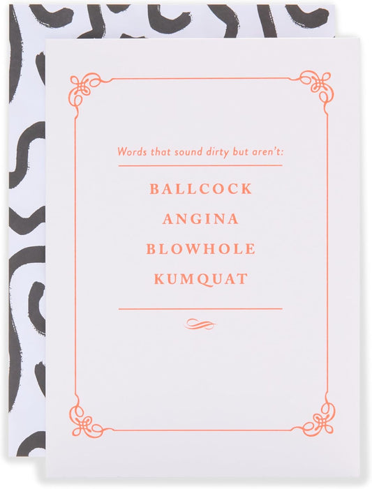 Kindred Words That Sound Dirty Funny Blank Birthday Card