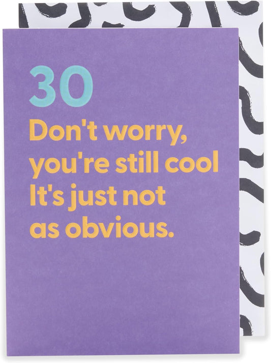 Funny Age Design 30th Birthday Card for Him/Her/Friend