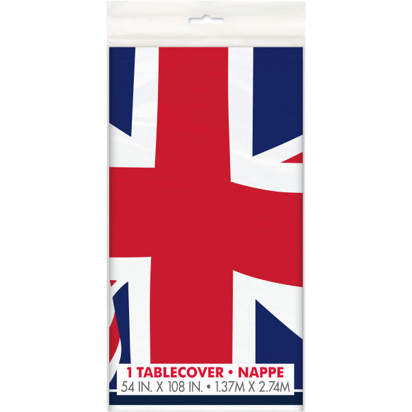 Union Jack Rectangular Plastic Table Cover, 54"x108"