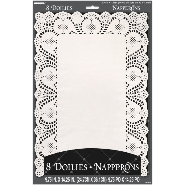 Pack of 8 White Placemat Doilies