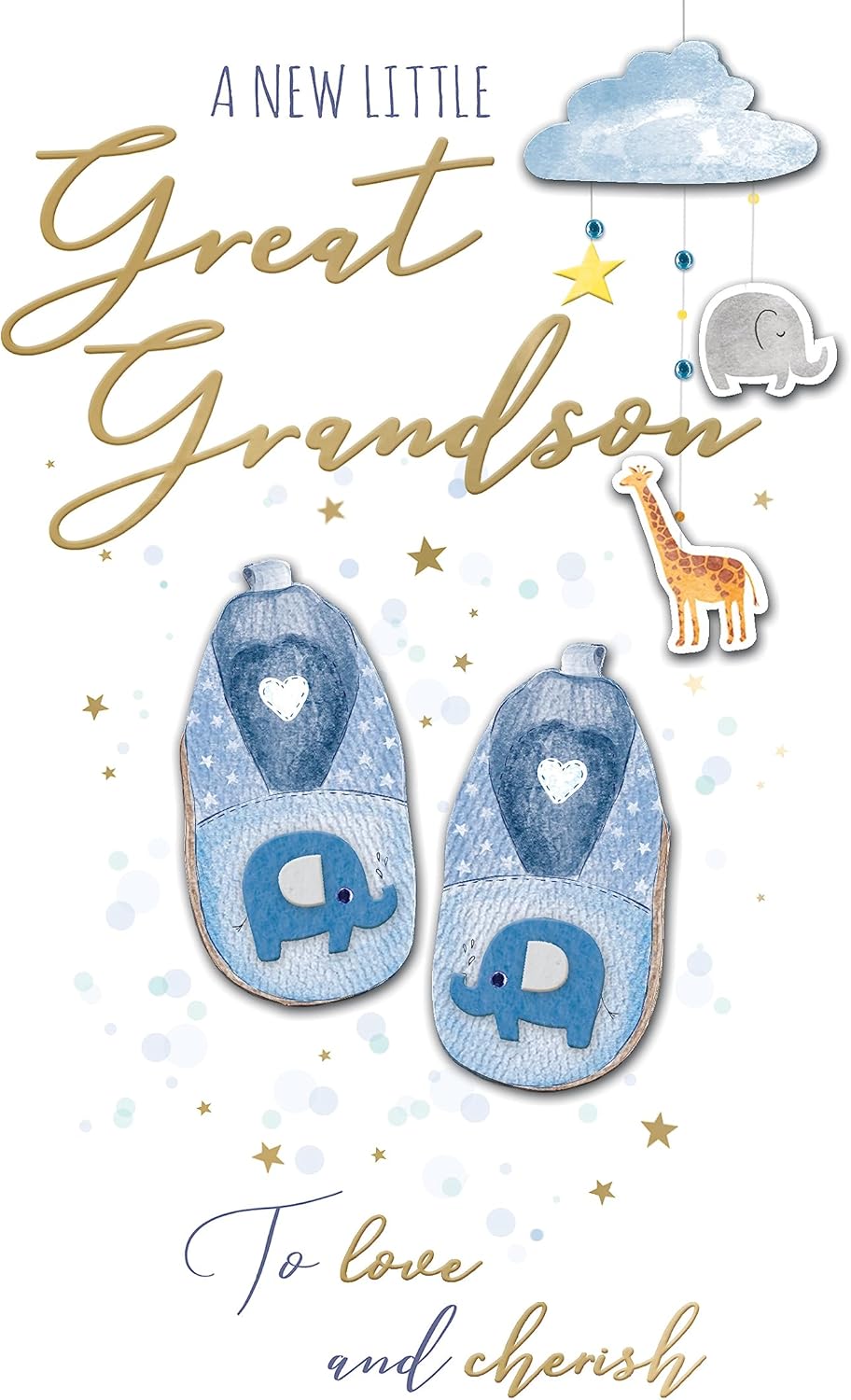 Embellished New Little Great Grandson New Baby Card