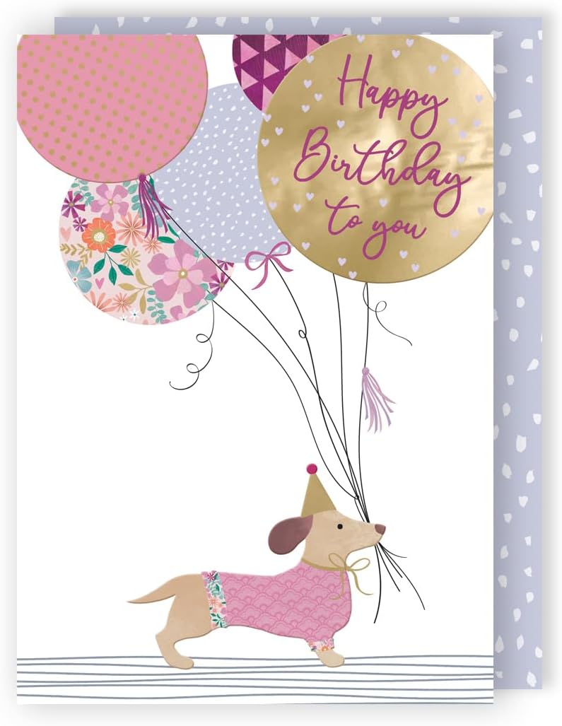 Contemporary Dachshund Balloon Buddies! Birthday Card