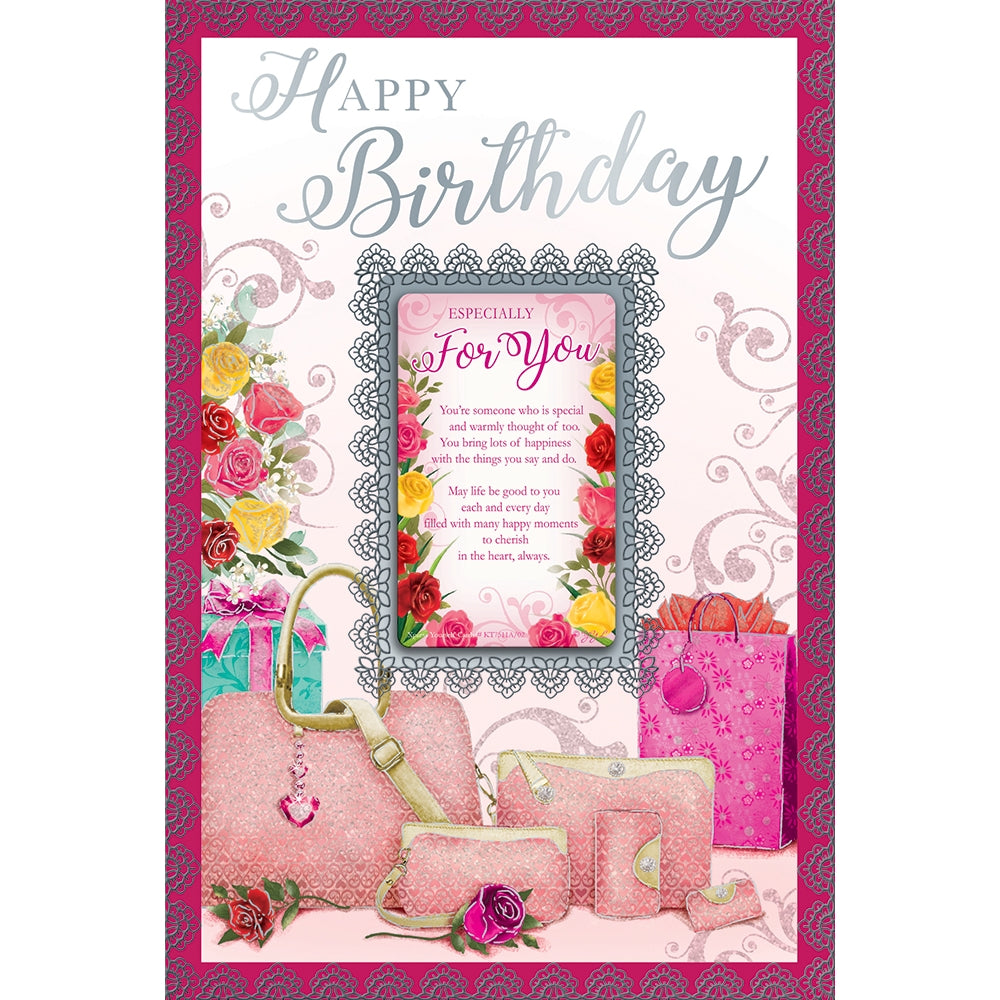 Happy Birthday Open Female Keepsake Treasures Greeting Card