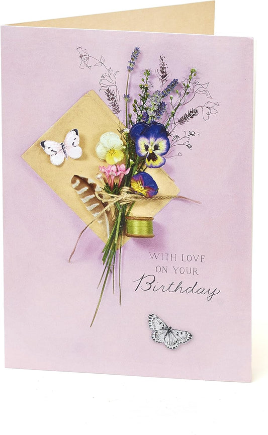 Pansy And Lavender Design Enjoy Every Minute Birthday Greeting Card