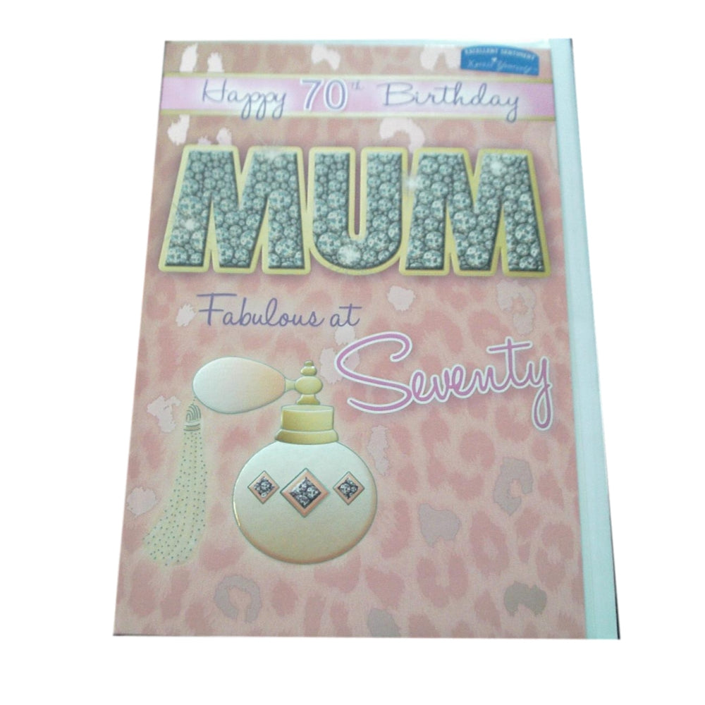 Xpress Yourself Happy 70th Birthday Mum Fabulous At Seventy Medium Sized Style Birthday Card