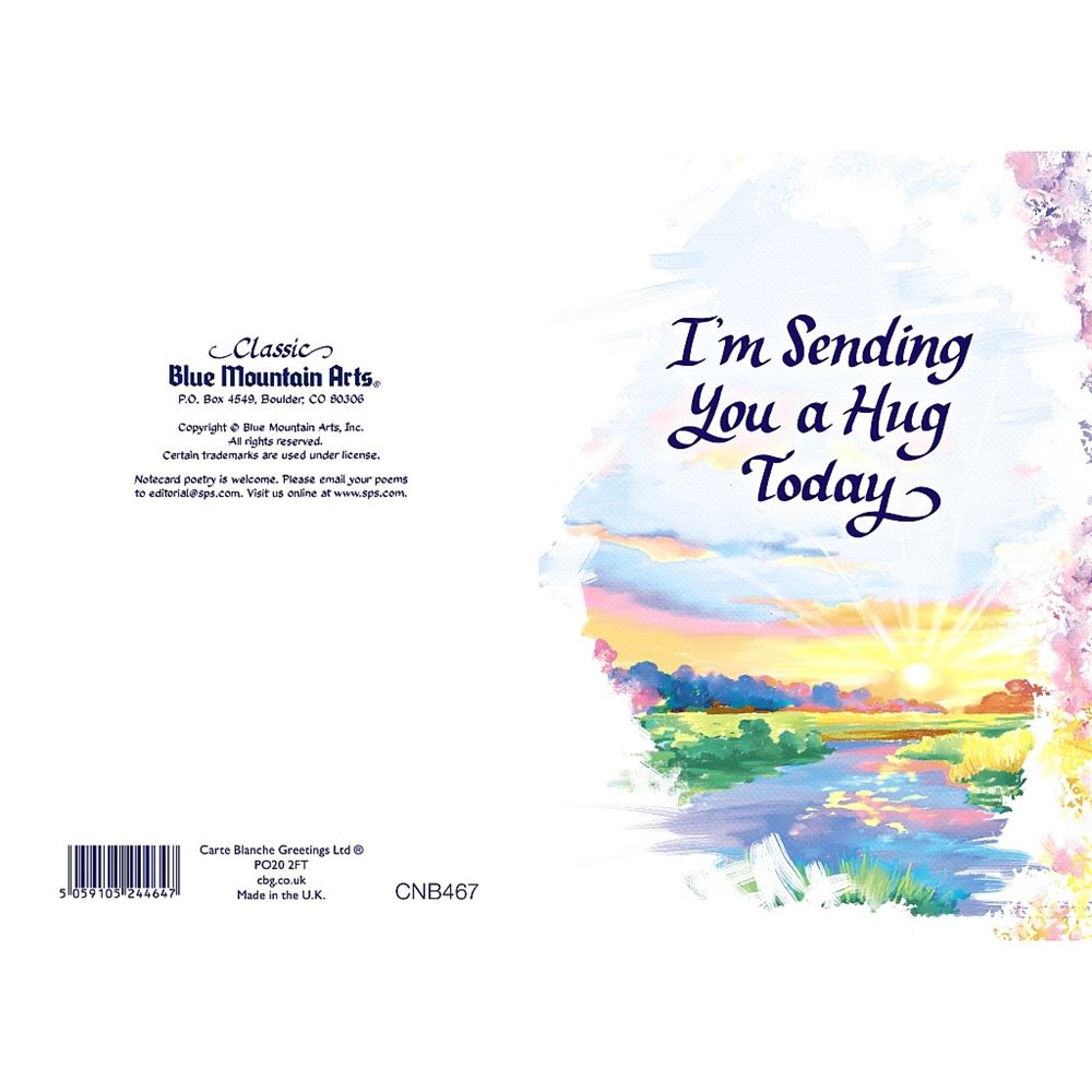 I'm Sending You A Hug Today Sentimental Verses Keepsake Greeting Card