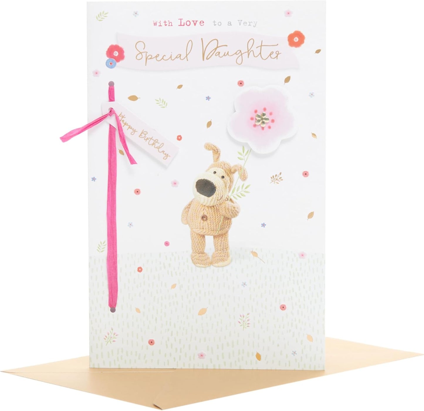 Boofle and Raffia Bow Special Daughter Birthday Card