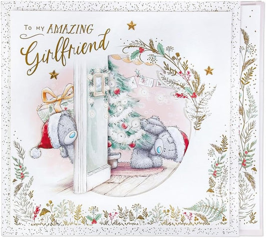 Bears Peering Round Wall Girlfriend Giant Boxed Christmas Card