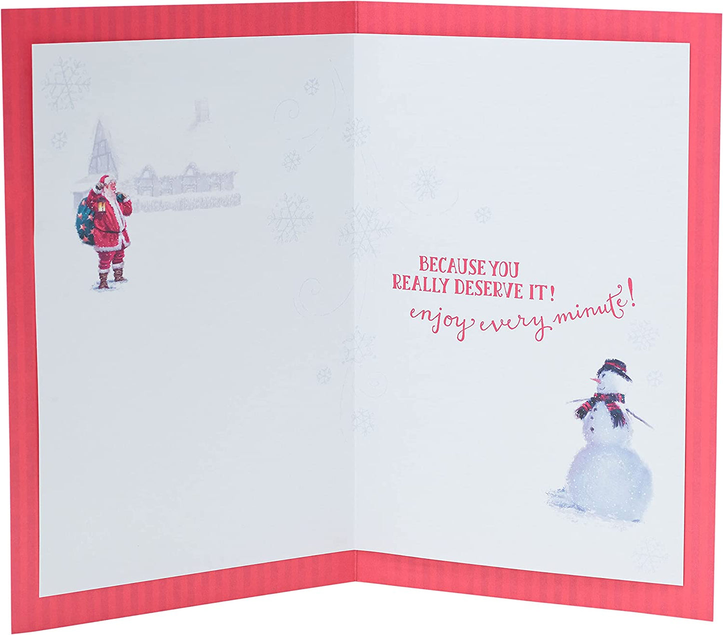 Dad Christmas Card Santa and Snowman 