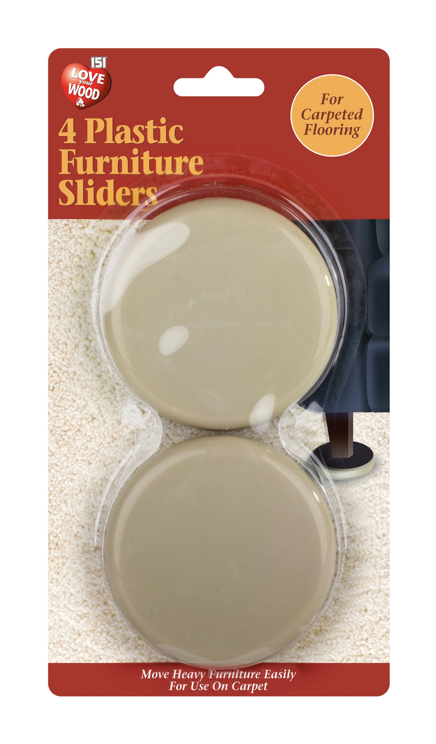 Pack of 24 3.5inch Plastic Furniture Sliders