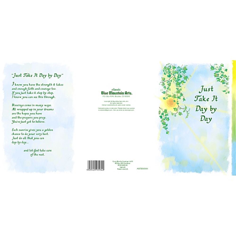 Just Take It Day by Day Lovely Verse Greeting Card