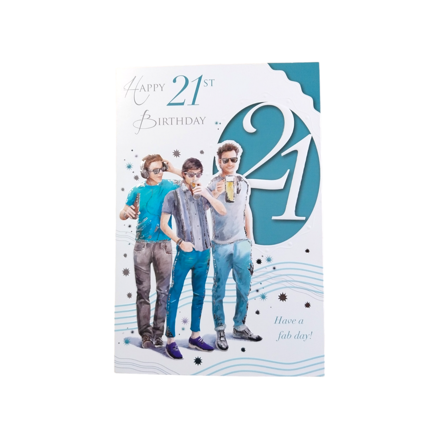 Happy 21st Birthday Cool Boys Design Open Male Celebrity Style Card