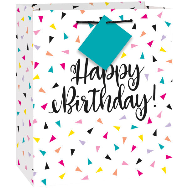 Triangle Confetti Birthday Medium Gift Bag