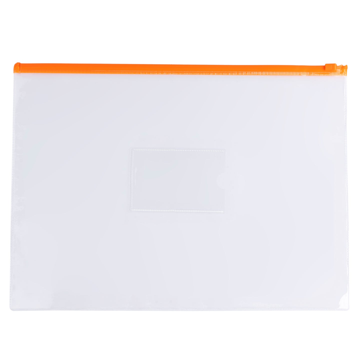 Pack of 12 A4 Clear Zippy Bags with Orange Zip