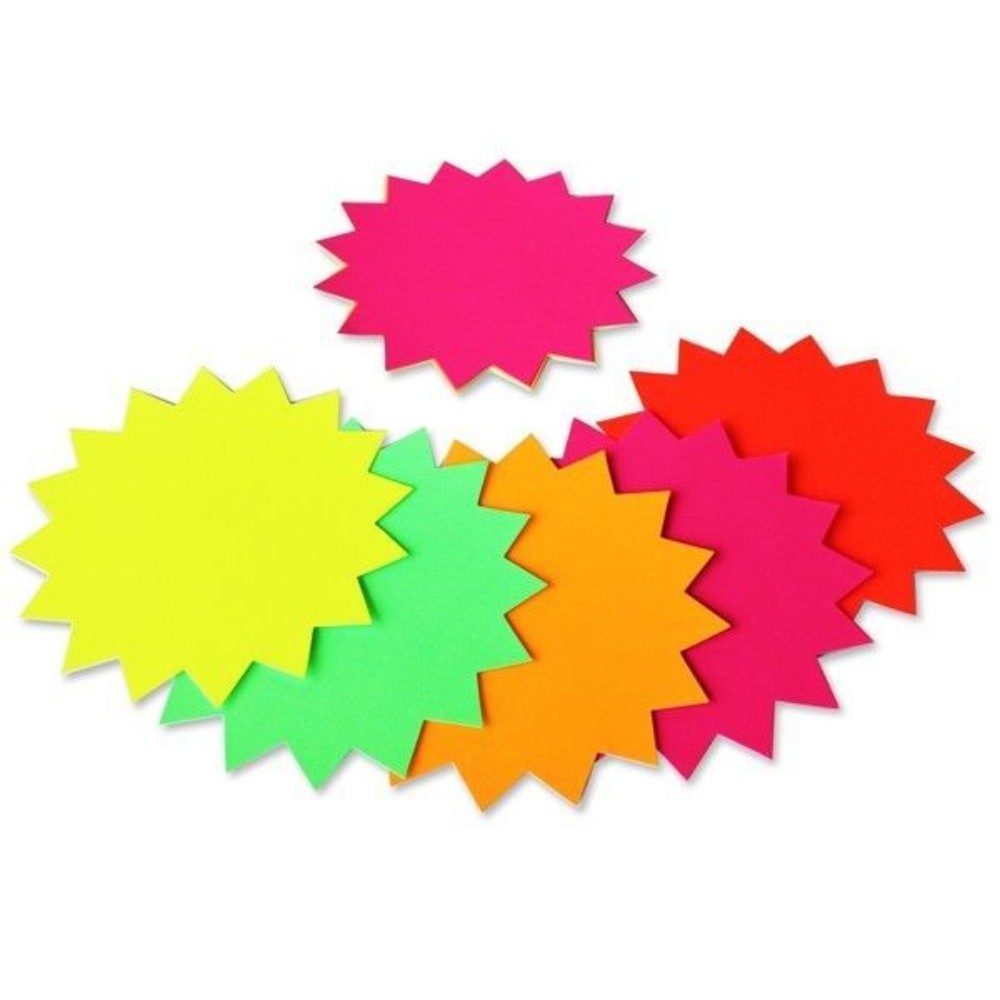 12 Fluorescent Star Shapes 152mm