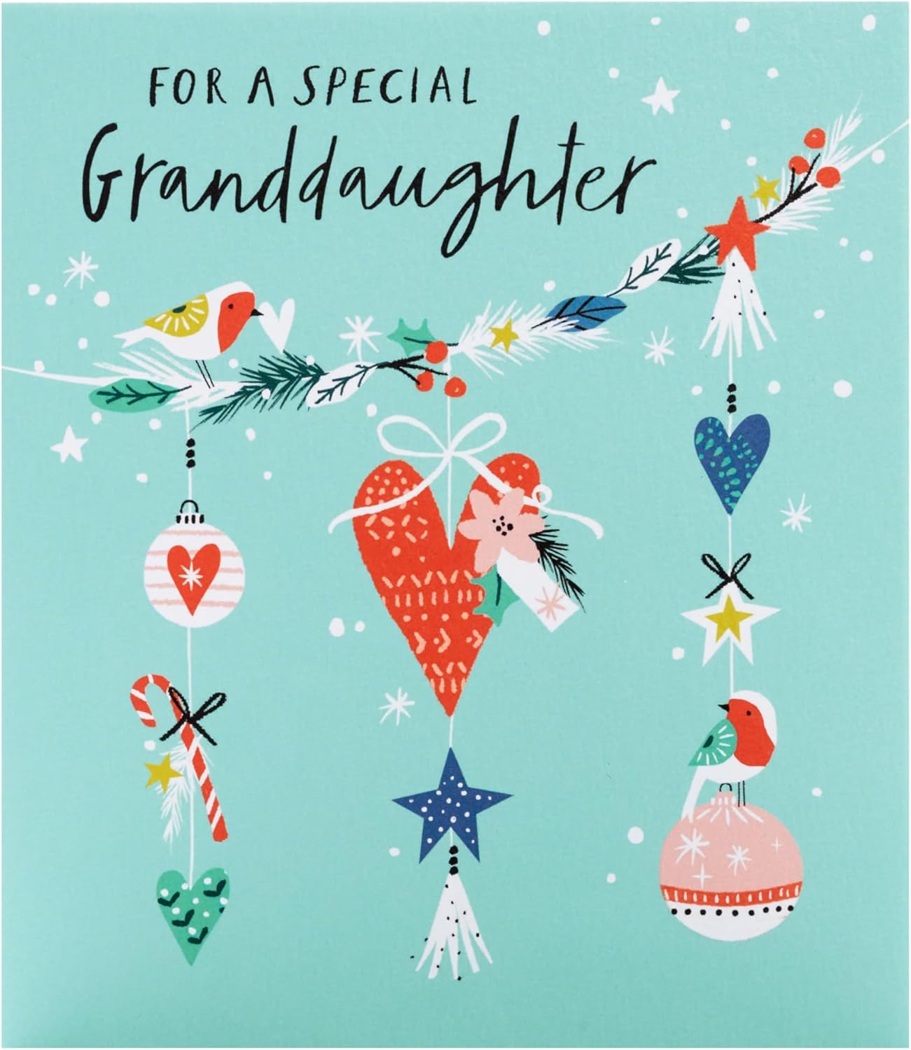 Festive Decorations Design Granddaughter Christmas Card