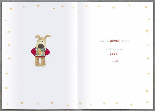 Boofle Standing on Lettering Christmas Card