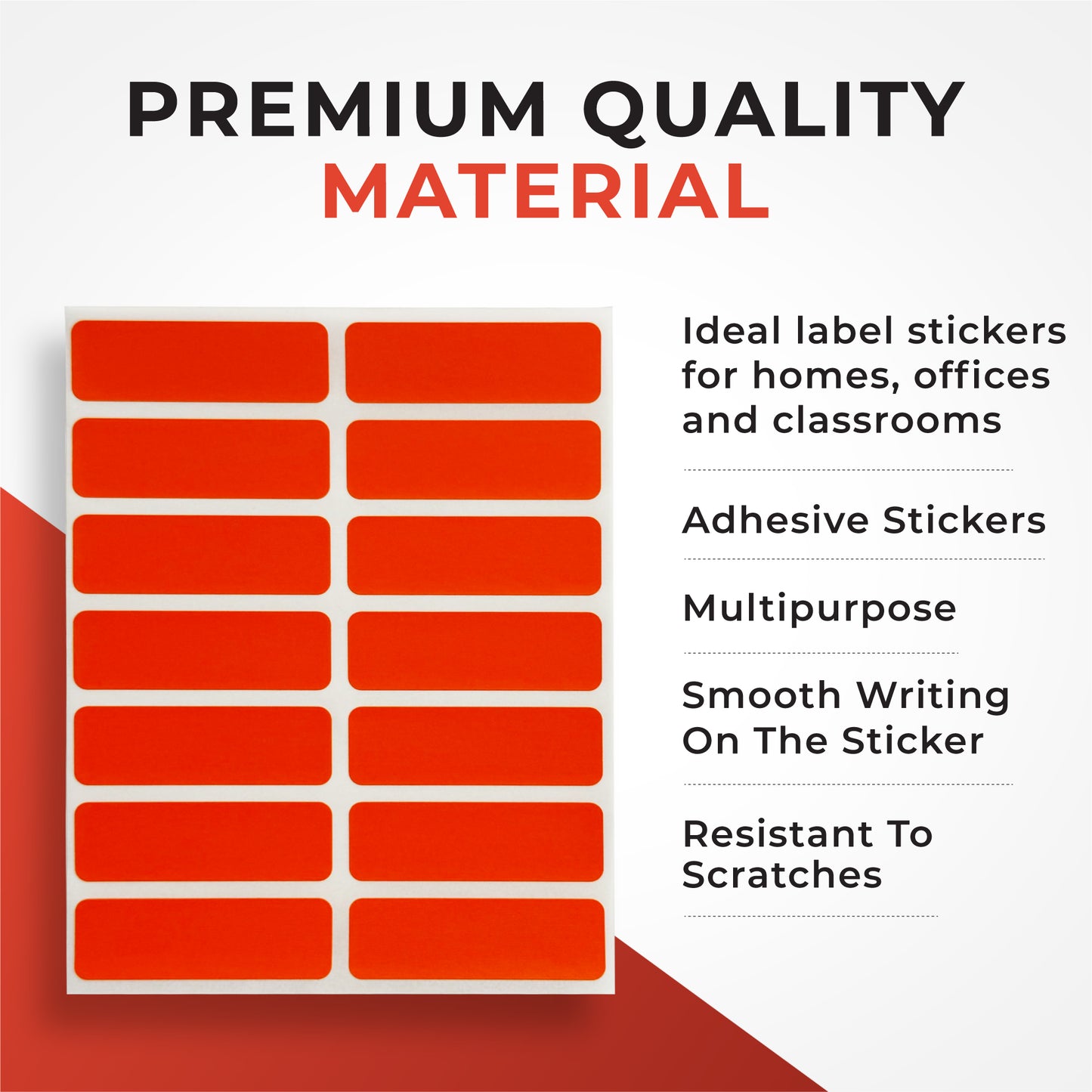 Pack of 980 Orange 12x38mm Rectangular Labels - Adhesive Stickers