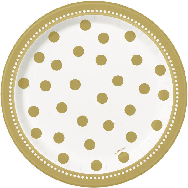 Pack of 8 Golden Birthday Round 7" Dessert Plates