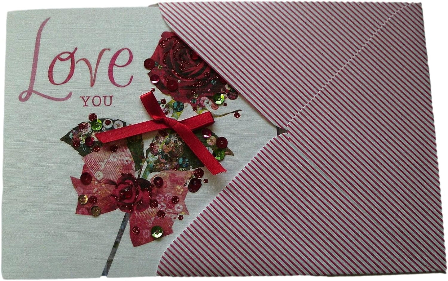 Love You Luxury Rose Hand Finished Valentine's Day Card