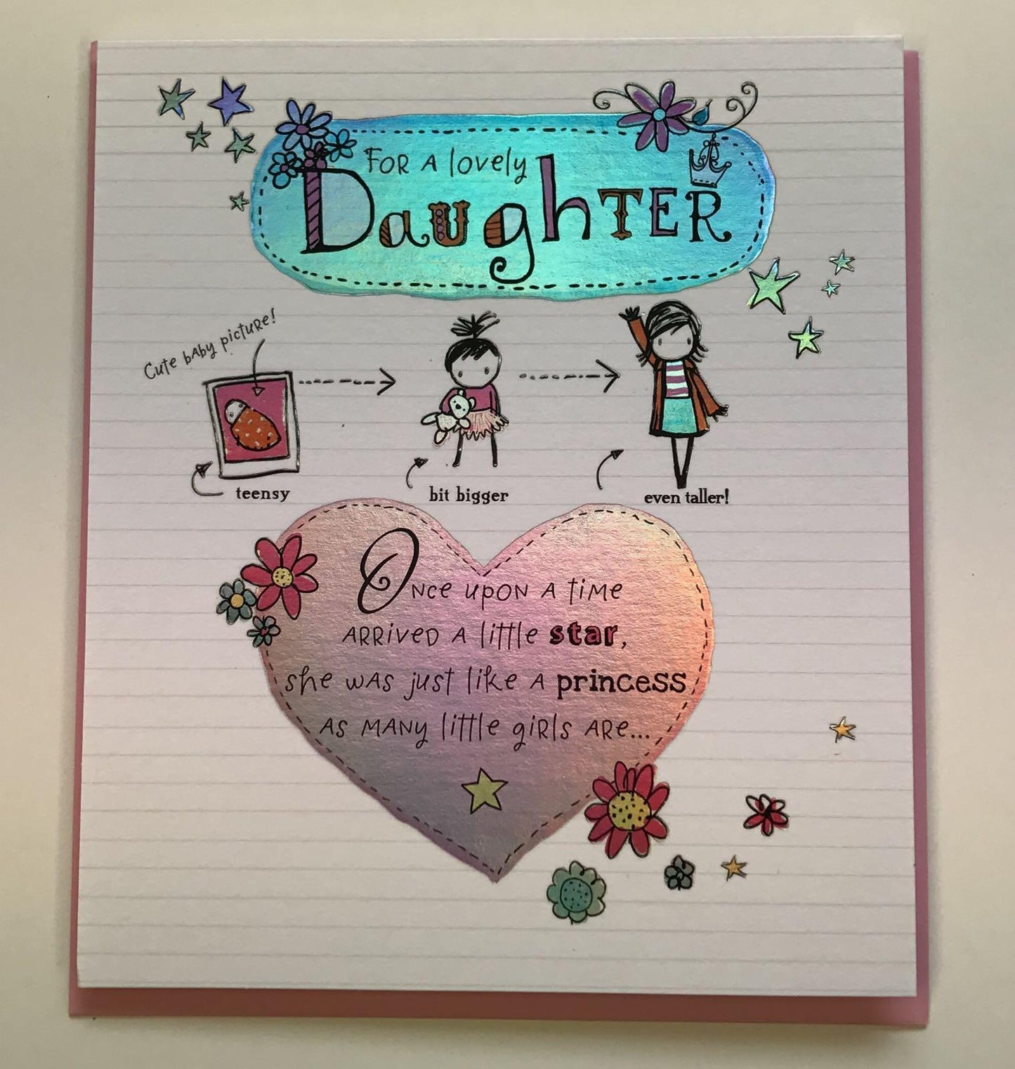 For A Lovely Daughter, Oodles of Doodles Daughter Birthday Card 