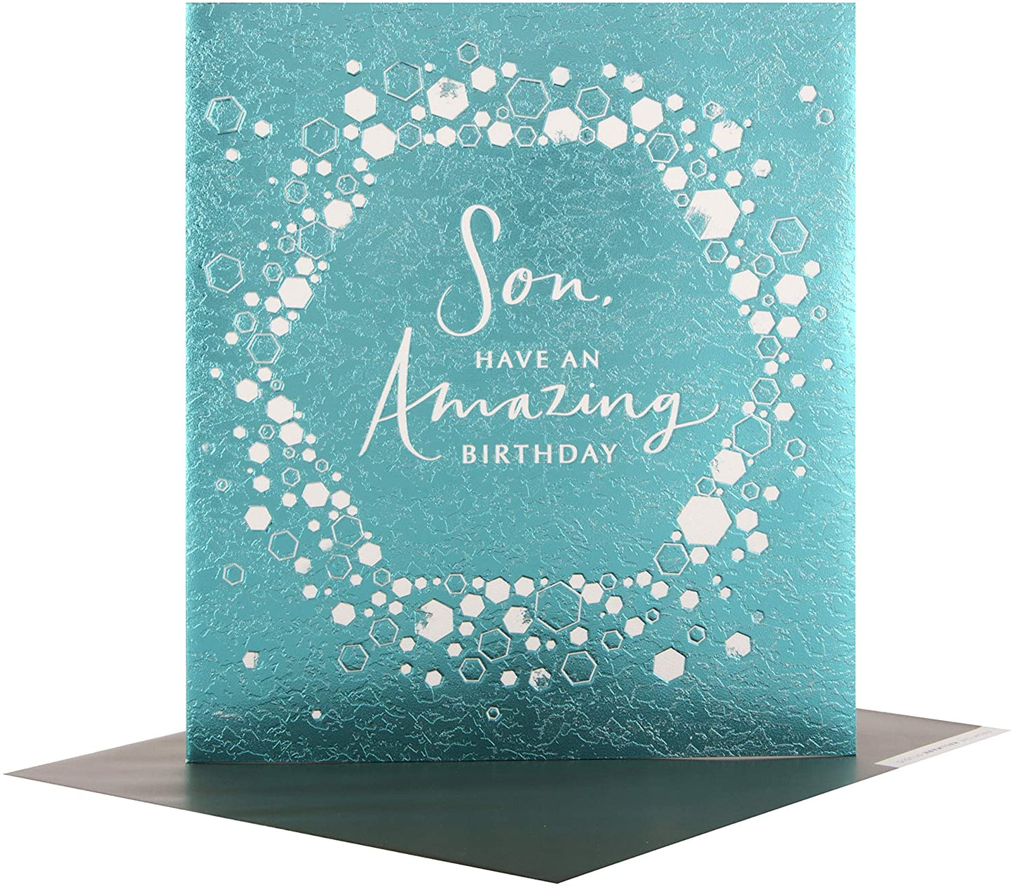 Silver Foil Confetti Garland Design Son Birthday Card