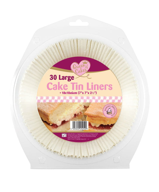 Pack of 30 Large Cake Tin Liners by Queen Of Cakes