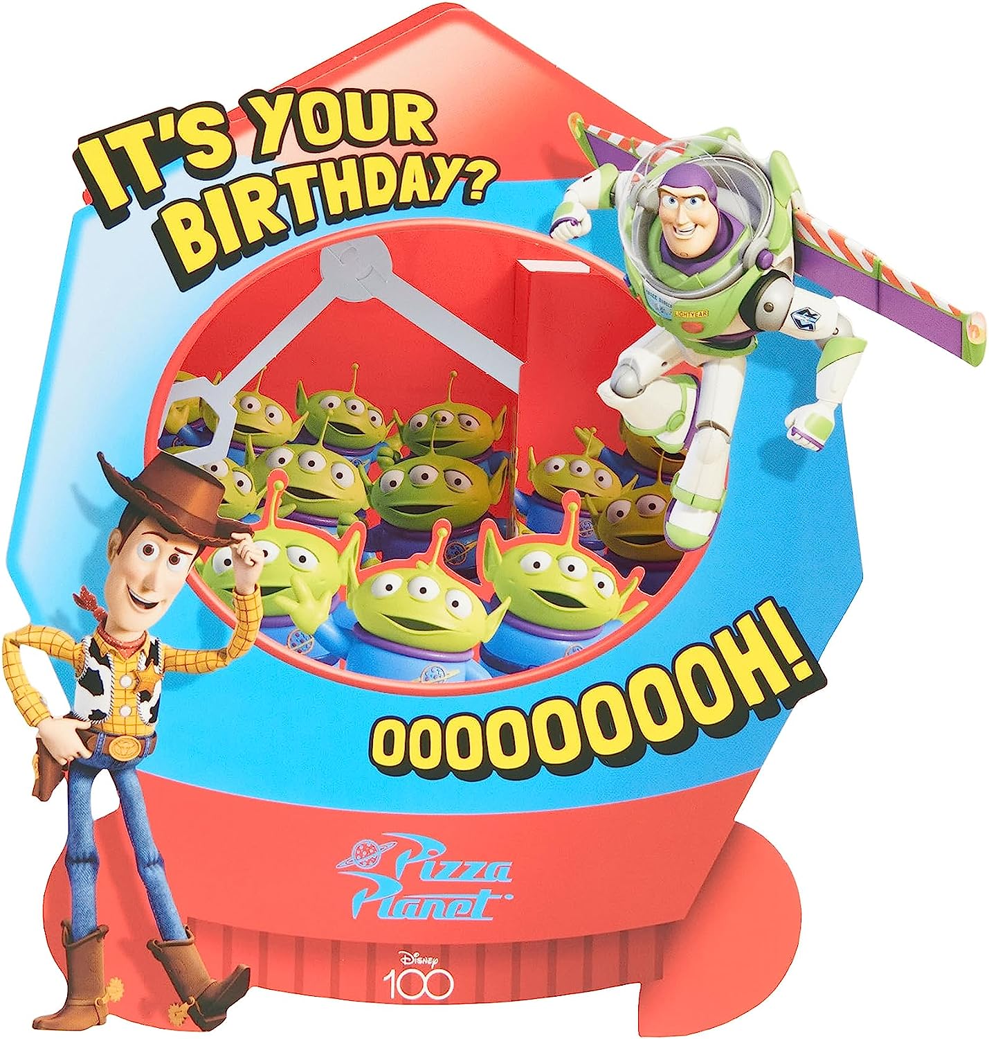 Disney Toy Story Grabber Machine Design, With Woody & Buzz Birthday Card