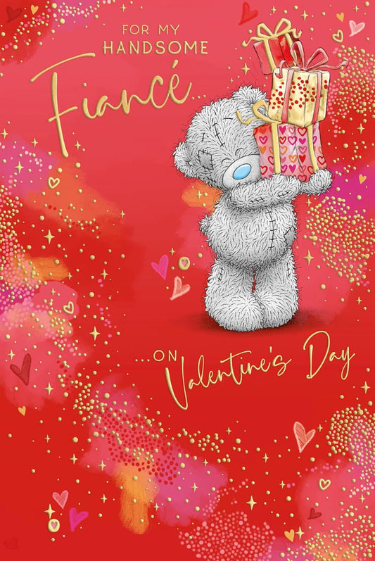 Bear With Gifts Fiancé Valentine's Day Card