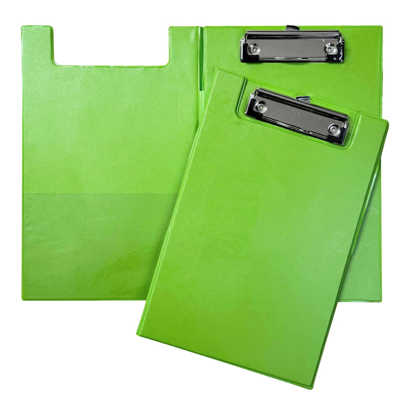 A5 Neon Green Foldover Clipboard with Pen Holder