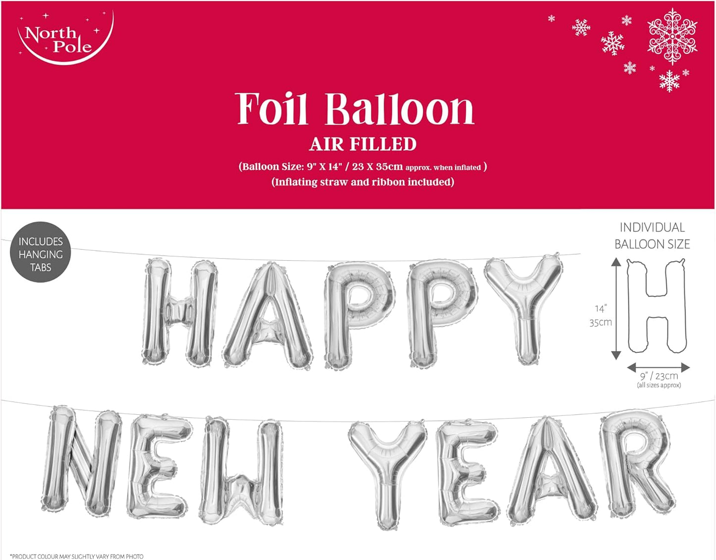 Happy New Year Letter Silver Foil Balloons