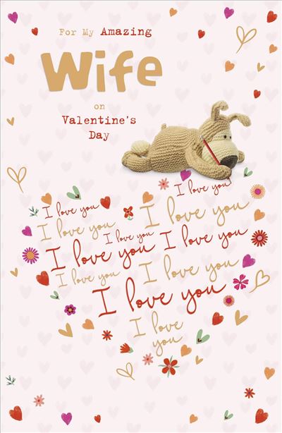 Boofle Layered Writing Wife Valentine's Day Card