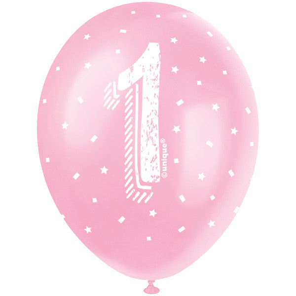 Pack of 5 Number 1 12" Pearlised Latex Balloons