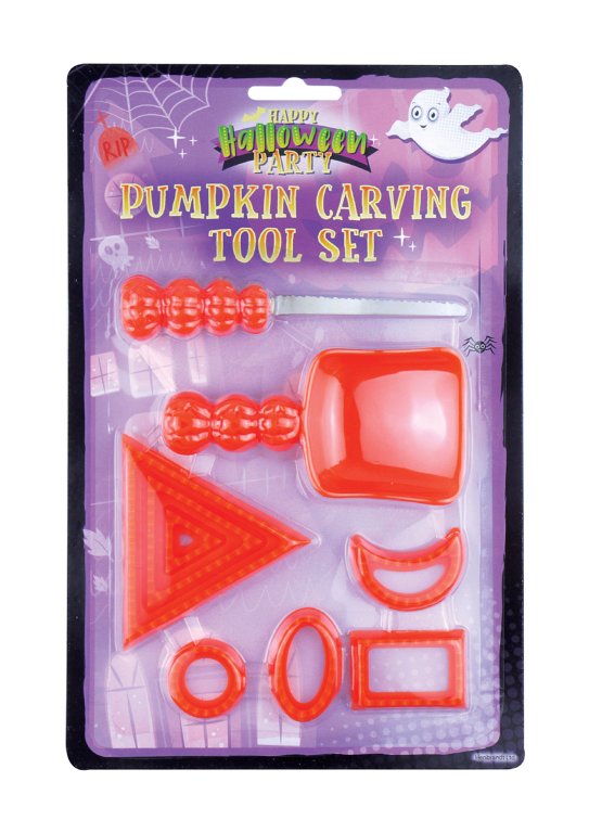 9 Piece Pumpkin Carving Tool Set Halloween Party Stencils Cutter Scooper