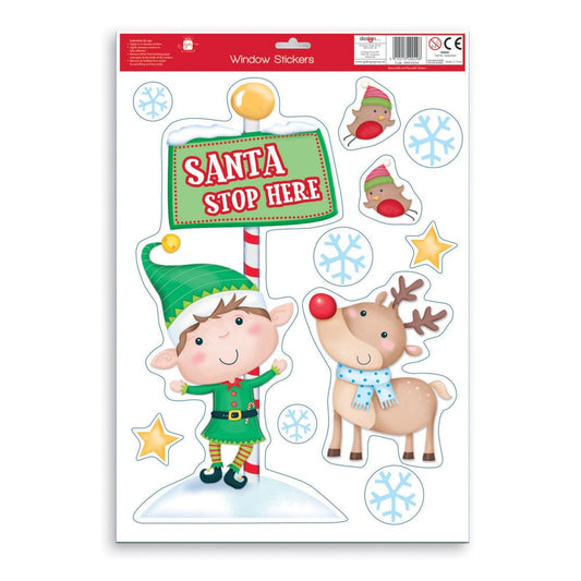 Santa Stop Here Christmas Window Sticker