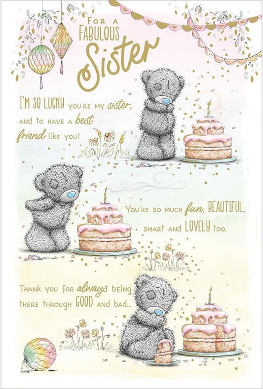 Bears With Bday Cakes Sister Birthday Card