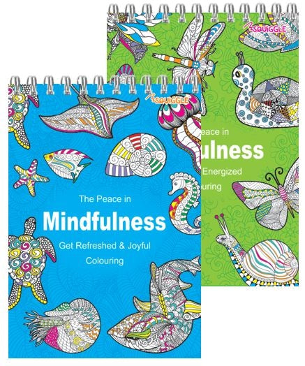 Single 8"x6" Mindfullness Spiral Advanced Colouring Book