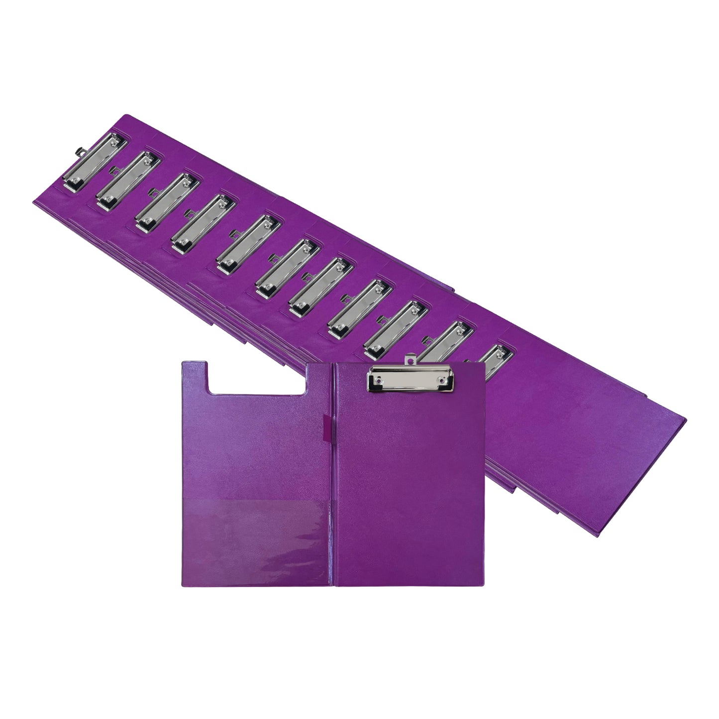 Pack of 12 A5 Purple Foldover Clipboards