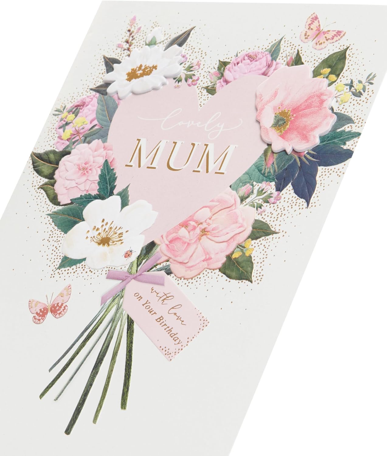 Pink Floral Design Mum Birthday Card