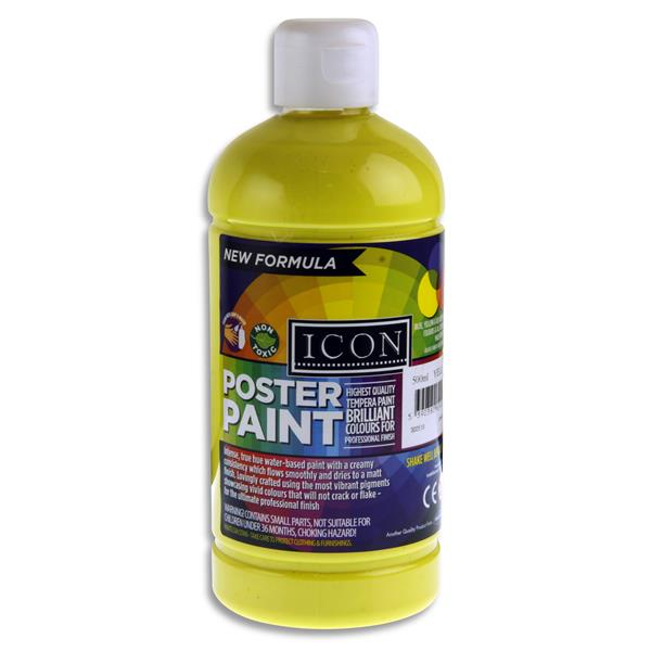 500ml Lemon Yellow Poster Paint by Icon Art