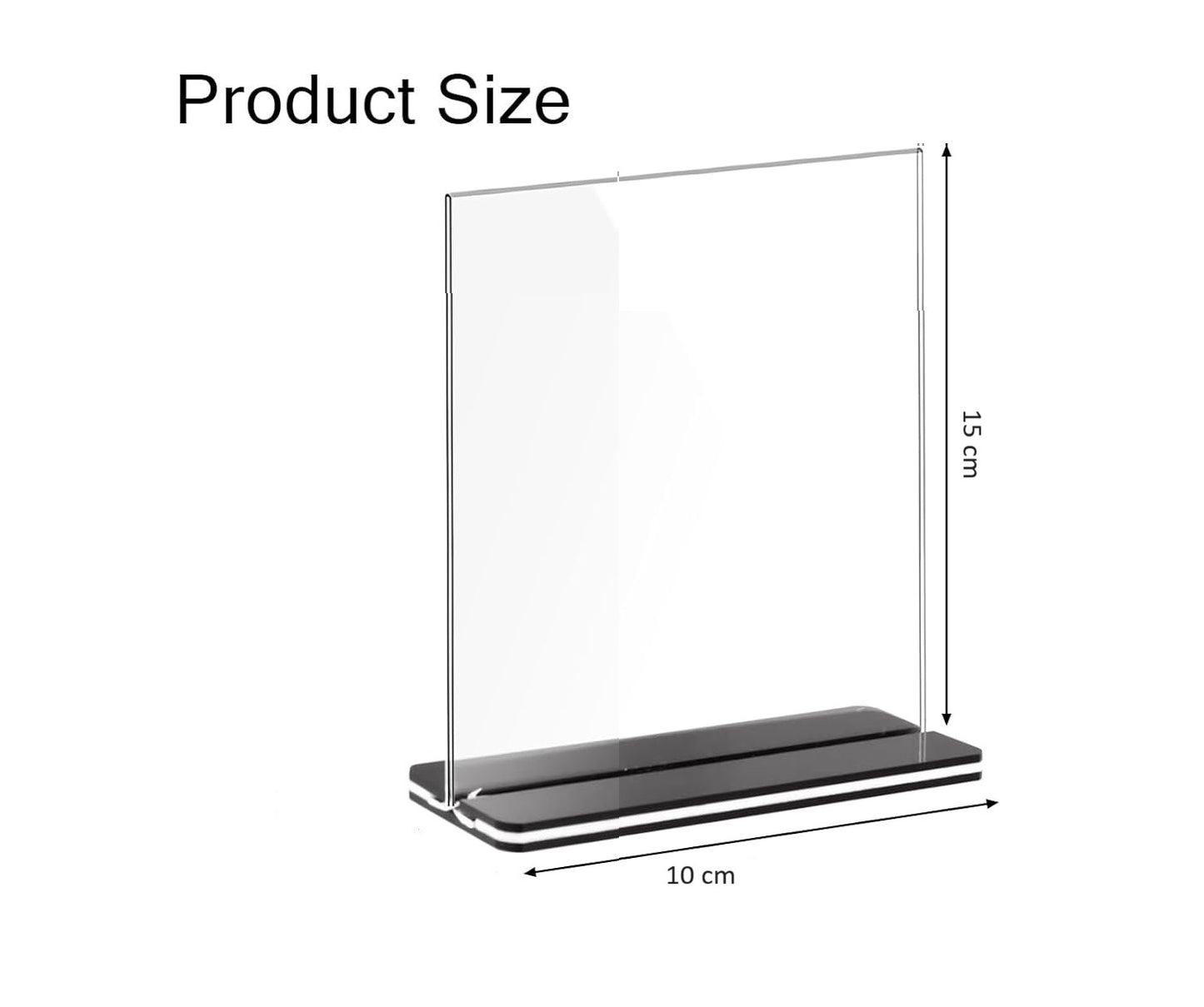 Vertical Design T-Shape Acrylic Sign Holder 10 x 15cm